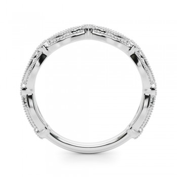 Antique Style Lab Grown Diamond Wedding Ring Band 18K White Gold (0.20ct)